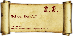 Mohos René névjegykártya